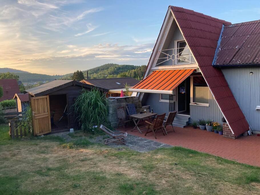 Behagliches Nurdachhaus Im Ferienhausgebiet Langelsheim Esterno foto